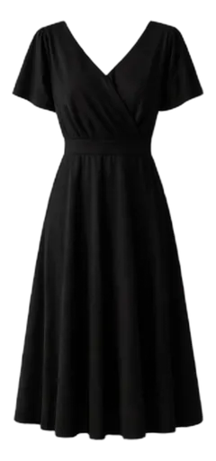 Чёрное платье миди