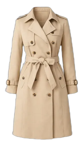 Тренч приталенный бежевый