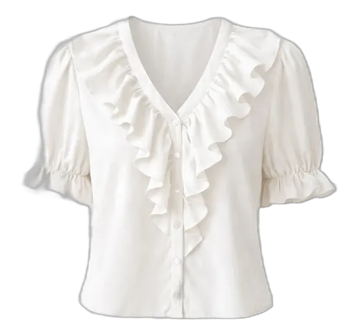 Блузка с воланом белая